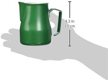 Metallurgica Motta 8007986028358 Motta Stainless Steel Professional Milk Pitcher, Green, 11.8 Fl. Oz, One size