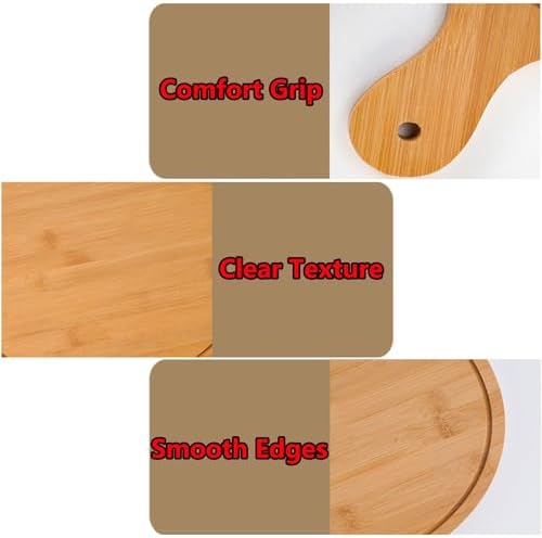 Pizza Serving Board Tray Set of 8, Wooden Lightweight Handles, Up to 13 Inches, Pizza Making Storage, Perfect for Parties and Gatherings,Light Brown,7inch