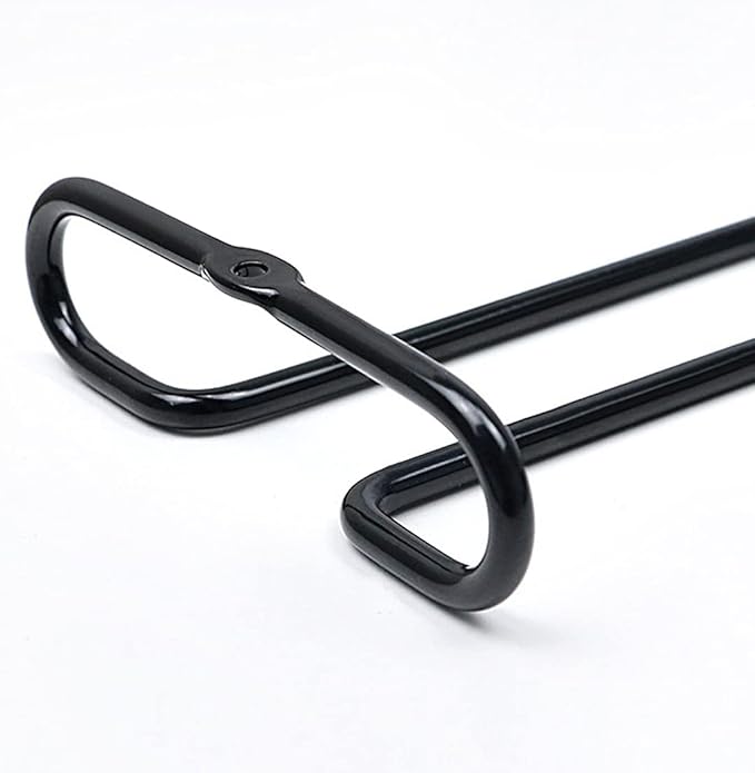 GeLive 10 Inch Under Cabinet Wine Glass Rack Stemware Holder Glass Storage Hanger Organizer for Kitchen and Bar Set of 2 (Black)
