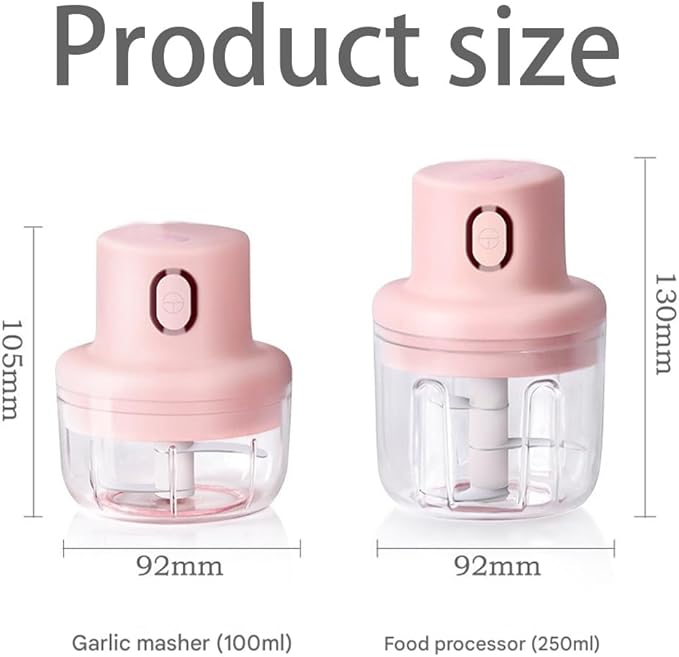 Wireless Food Chopper,Electric Garlic Chopper Cordless With Container For Onion, Garlic,Chili,Fruit,Meat, Rechargeable Kitchen Gadget (3.5 OZ)
