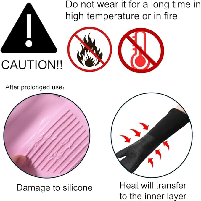 Extra Long High Temp Oven Mitts - 2pcs Commercial, Heavy Duty Non-Slip Grip Mitts - Silicone Heat Resistant Up to 500 Degrees, Ideal for Cooking, Baking & Frying, Orange