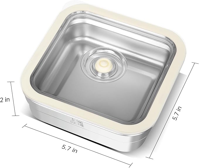 Vacuum Sealed Food Storage Container with Air Valve (500ml),Works With Handheld Vacuum Sealer Machine(Vacuum Sealer Not Included)