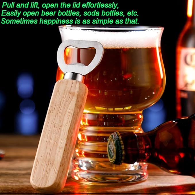 Wood Wine Bottle Opener, Beer Bottle Openers, Cider, Soft Drinks Bottle Opener for Home, Bar, Restaurant,Wedding Favors ,Wood Handle Handheld (set of 13)