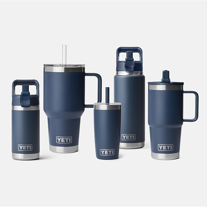 YETI Rambler 35 oz Straw Mug 2.0 - Double-Wall Vacuum Insulation for Cold Beverages – Dishwasher Safe – Cupholder Compatible – Reusable Straw – Comfortable Grip Handle – Travel Mug - Rescue Red