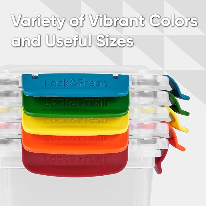 Superio Plastic Food Storage Containers with airtight Lid for Pantry, Fridge- BPA Free, Leakproof Sealed Container- Microwave, Dishwasher and Freezer Safe, Clear (20 Cup- 4 Pack)