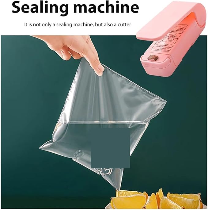 Sealing Machine, 10pcs Mini Heat Bag Packaging Sealer Portable Plastic Bag Clip Sealing Machine Food Storage Seal Snack Sealing Kitchen Gadgets(White)