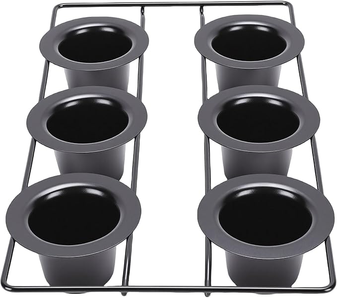AUNMAS Carbon Steel Popover Pan, 6 Cavity Deep Nonstick Pudding Popover Muffin Cupcake Pan Bakeware for Home Cake Shop Oven Baking
