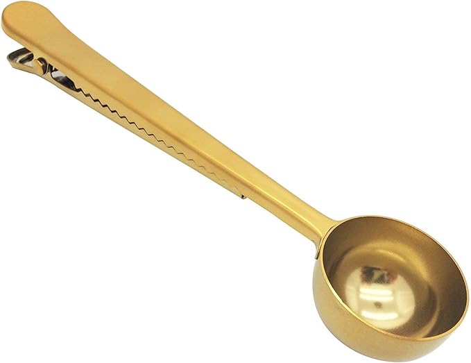 Stainless Steel Coffee and Tea Scoop with Bag Clip,Great for Measuring Coffee, Tea,Protein Powder, Instant Drinks and More, 2Pcs Perfect coffee spoon