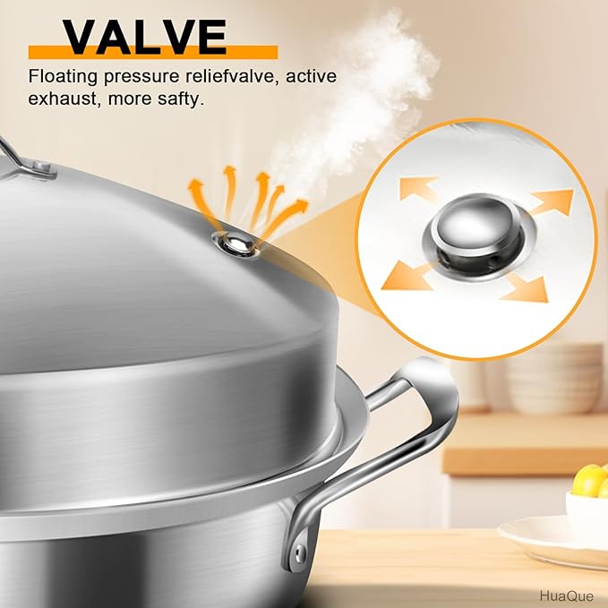 Large Roasting Pan with Rack and Lid, Gifts for mom women wife, Stainless Steel Large Oval Roaster, Nonstick Oven Cookware for Turkey Chicken, 21 Inch