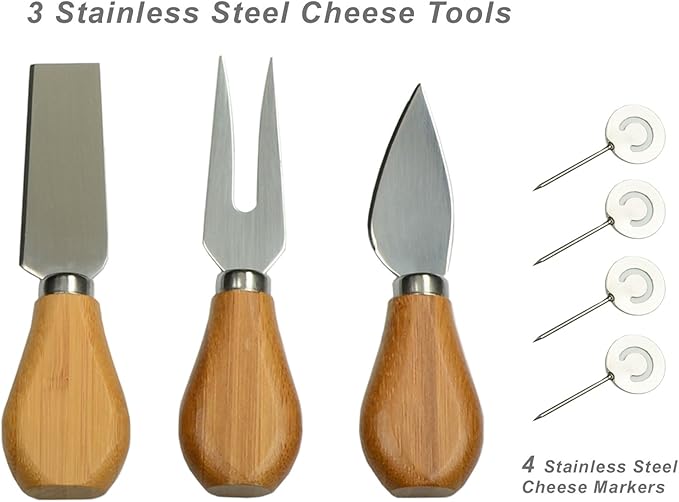 NCAA Army Black Knights Officially Licensed Bamboo Cheese/Charcuterie Board with Knife Set & Cheese Markers by Picnic at Ascot