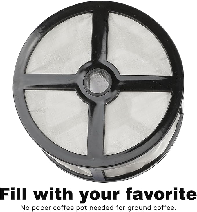1 Pcs Reusable 7-14 Cup Coffee Filter for Percolator Coffee Pot Electric, Replaces Paper Coffee Filters, BPA Free - Disk/Wraparound Percolator Coffee Filters (Black)