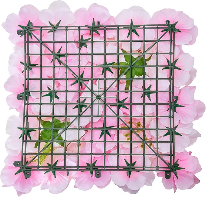VEVOR 3D Flower Wall Panel, Artificial Floral Wall Background Mesh Backing Mat,Seamless Design&Easy Installation for Wedding Valentines Day Home Baby Party Backdrop Decor,Pink