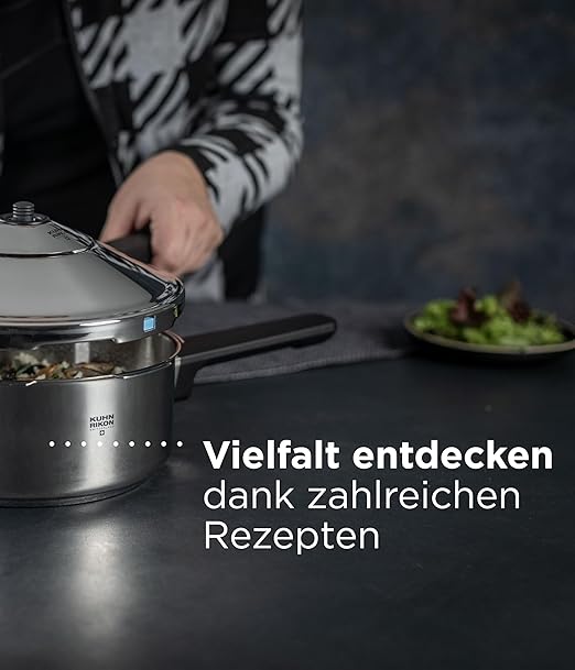 Kuhn Rikon Duromatic Stainless-Steel Saucepan Pressure Cooker - 7.4-Qt, Silver