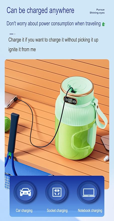 Large-capacity personal size blenders, powerful motor driving ten-blade cutter head, dual large-capacity batteries, TYPE-C fast charging head, 40Oz (1200ml) large capacity (white)