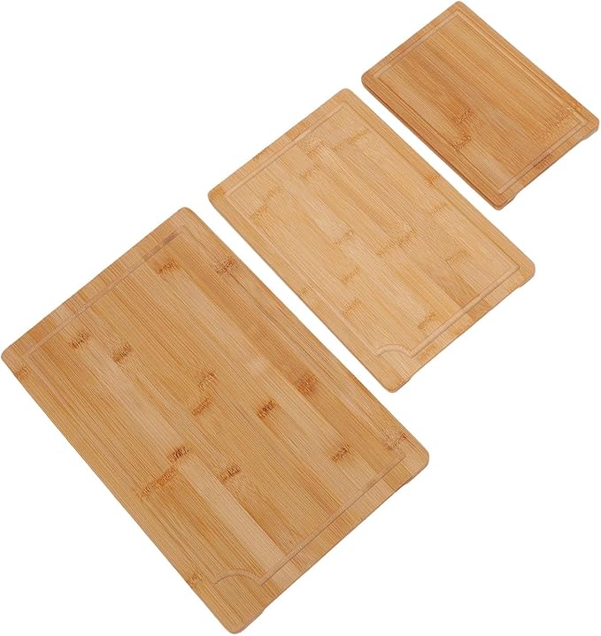 Pssopp Cutting Board Kitchen Sorting Cutting Boards Smooth Charcuterie Butcher Blocks for Serving Meat Fruit Vegetables Cheese Food 3PCS Wood Chopping Boards, Wood Chopping