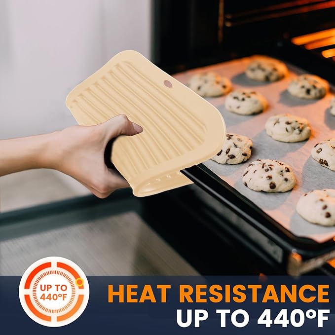Silicone Trivet Mats 2 Heat Resistant Pot Holders Multipurpose Non-Slip Hot Pads for Kitchen Potholders, Drying mat, Jar Opener, Spoon Holder, Coaster.(Crescent Moon)