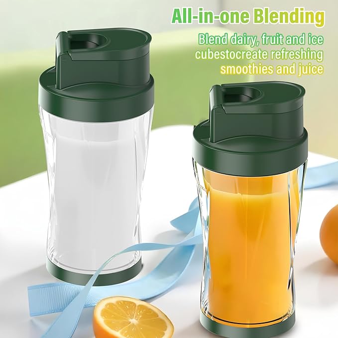 Portable Blender, 360W Personal Blender for Shakes and Smoothies for Kitchen, 24 Oz BPA Free Traveling Juicer Cup and Lid with 6 Blades, Self Cleaning Portable Juicer for Kitchen/Travel/Gym, Blue