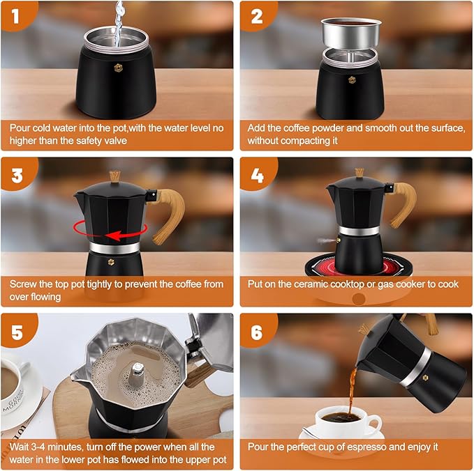 9 Cup Aluminum Espresso Stovetop Moka Pot Express Coffee Maker Percolator Italian Classic Mocha Coffee Machine for Italian and Cuban Cafe Brewing for Home & Camping 450ml 15oz