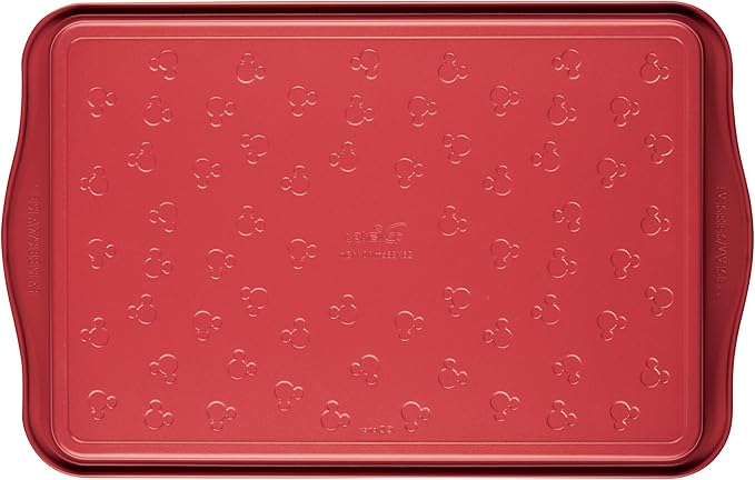 Farberware Disney Bake with Mickey Mouse Nonstick Bakeware Set/Baking Pans with Disney Home Oven Mitts, Cookie Pans, Muffin/Cupcake and Loaf Pan, 6 Piece Non Stick Bakeware Set - Red