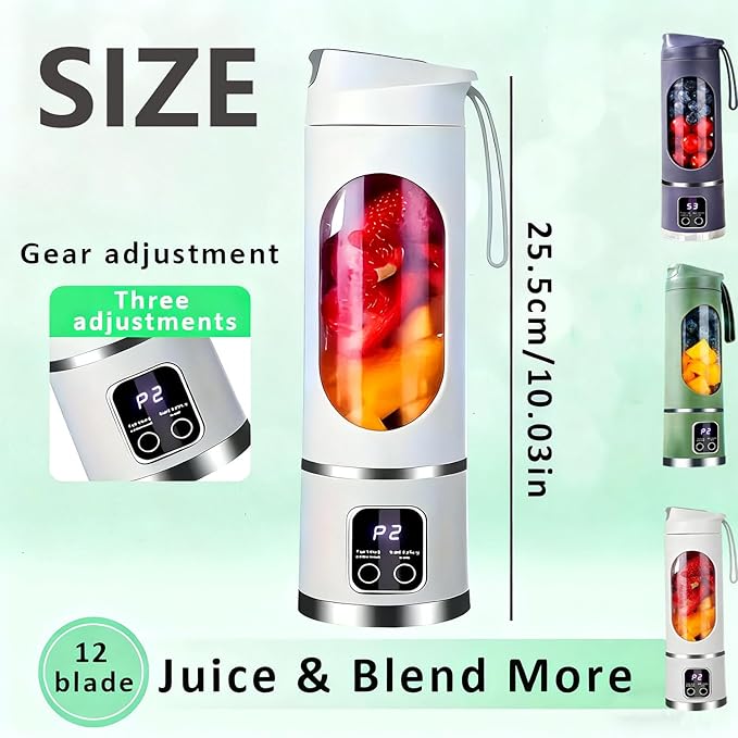 Digital Multimode Juicer Blender - Smart Led Display, Portable Usb Personal Electric Blender, Juicer Shakes And Smoothies Blender For Smoothies Liquid Diet, Shakes, Leak Proof Design (2PC-B)