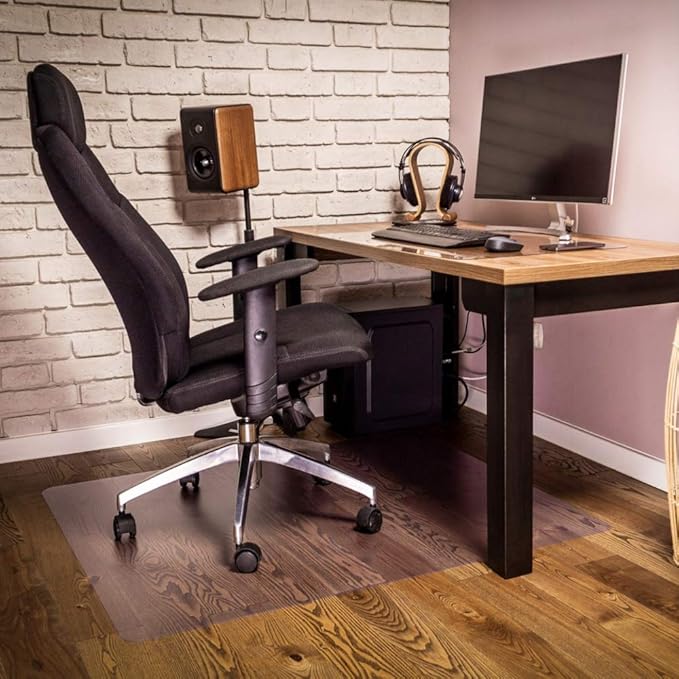 NECAUX Custom 38 x 60 Inch Frosted Table Cover Protector, 1.5mm Thick Plastic Waterproof Heavy Duty Desk Pad Mat Non-Slip Tablecloth Protector for 5ft Coffee Table, Sofa Table, Media Stand, Countertop