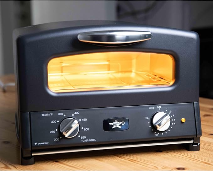 Countertop Toaster Oven, Compact Kitchen Appliance with Graphite Heating Technology, Black
