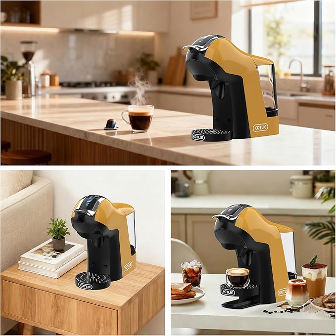 KOTLIE EM-308B Espresso Machine, Single Serve Coffee Maker Compatible with Multiple Capsule Types, Ground Coffee, and ESE Pods, 3 Temperatures, 7 Water Volume Levels, 34 Oz(Yellow)