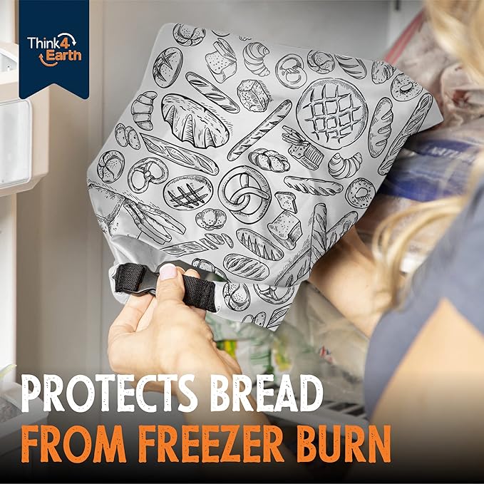 THINK4EARTH® - Large Bread and Baguette Bags (White, Bread Bag 2 Pack)