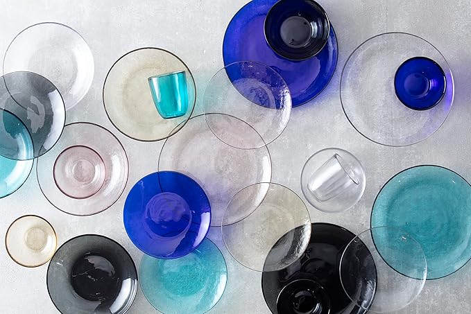Fortessa Los Cabos Glass Dinnerware Collection, Cereal Salad Fruit Bowl (Set of 4), 6 Inch/21oz, Clear