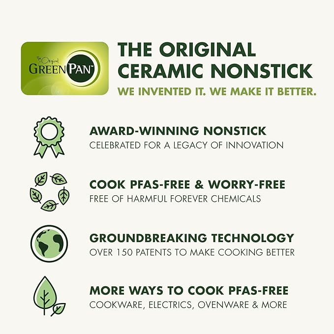 GreenPan Rice Cooker, 8 Cups Cooked (4 Uncooked), Low-Carb & Soup Mode,10 ONE-TOUCH Cooking Presets, PFAS-Free Ceramic Steamer Basket, Fuzzy Logic, Auto Keep Warm, Oats, 24HR Delay Timer, Cream
