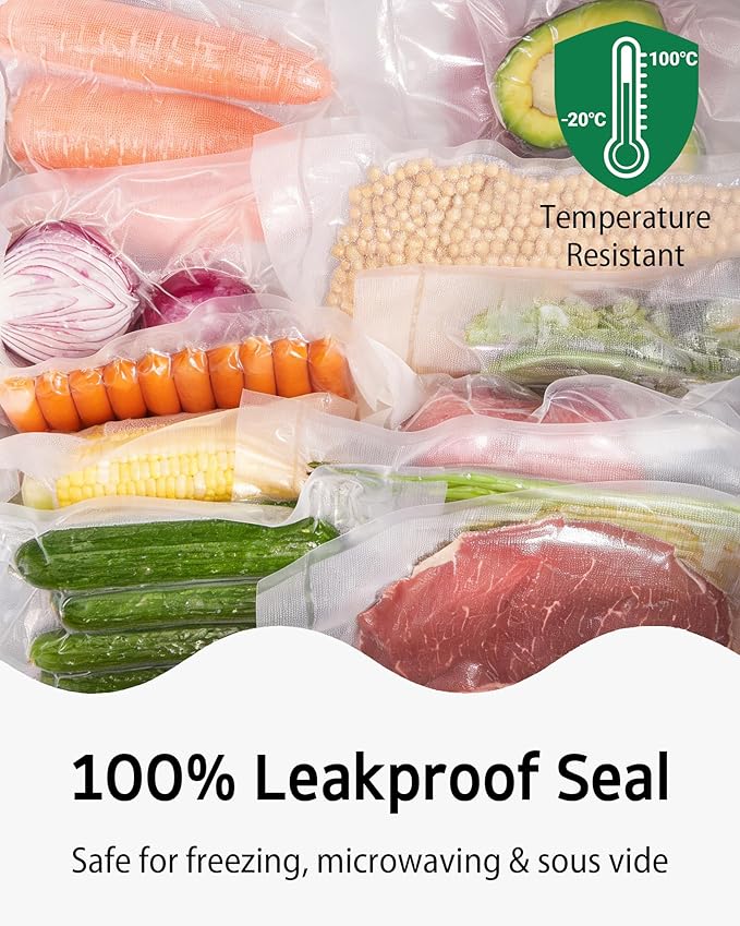 Syntus 200 Count Vacuum Sealer Bags Pint 6 x 10 inch for Seal a Meal, Commercial Grade BPA Free Heavy Duty Precut Seal Bags, Food Vac Bags for Storage, Meal Prep or Sous Vide