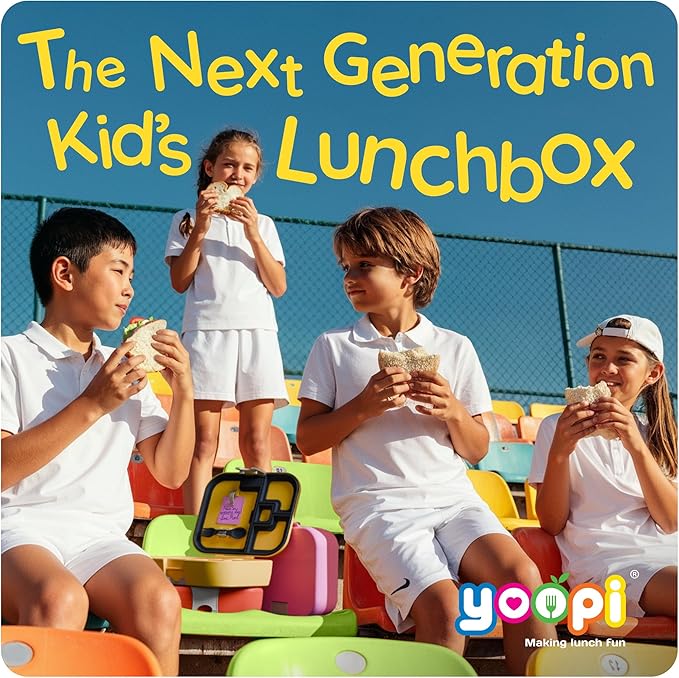 YOOPI Lunch Boxes for Kids–Toddler Bento Box with 4 Leakproof Compartment Food Bentobox Container,Lunch Box for School with Lunchbox Containers, Lightweight Sandwich Box & Snack Box (Lilac)