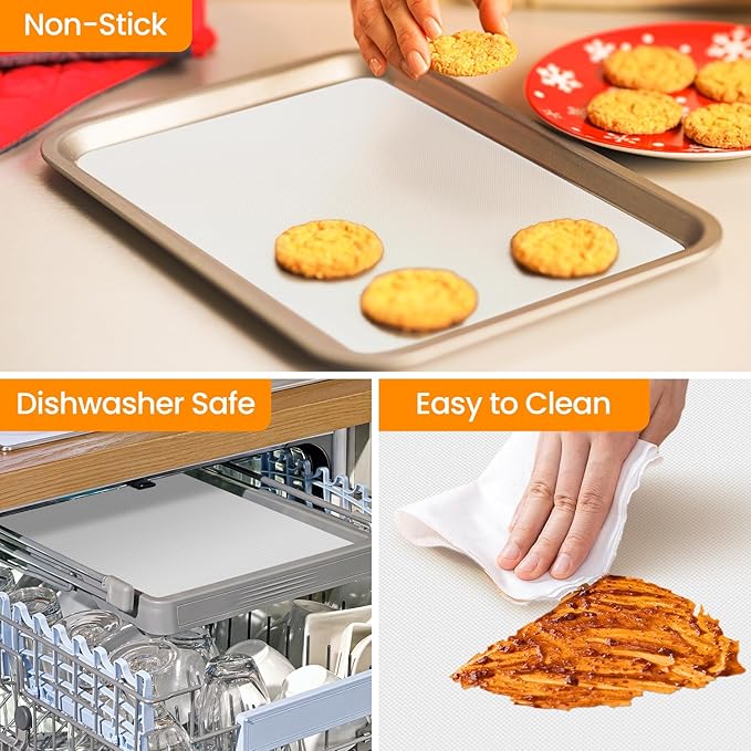 Oven Liners for Bottom of Oven + Silicone Baking Mat Roll