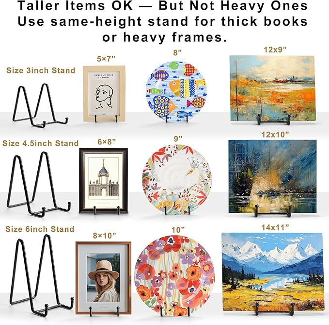 3 Pack 4.5inch YCLYC Picture Stands for Display, Silver Metal Plate Stands for Display - Decorative Plate Stand, Plate Holder Display Stand, Picture Frame Stand - Plate Display Stands for Picture Stand