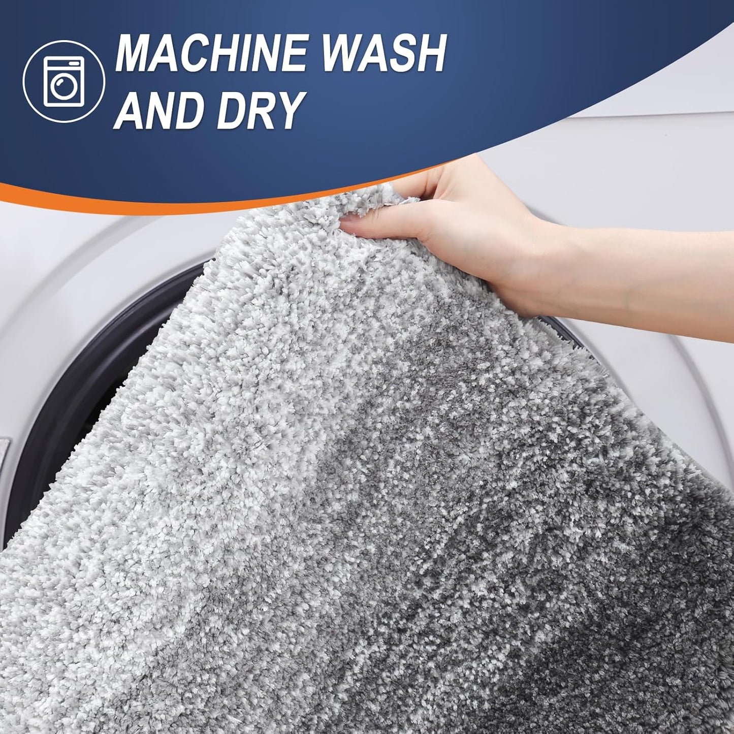 OLANLY Bathroom Rugs Mat 36x24, Extra Soft Absorbent Microfiber Bath Rugs, Rubber Backing, Quick Dry, Machine Washable Bath Mats for Bathroom Floor, Tub and Shower, Home Decor Accessories, Grey