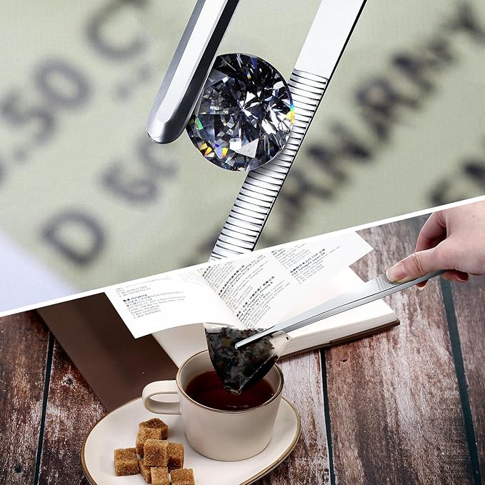 Yaomiao 4 Packs Bar Tweezers Long Garnish Tongs Bar Tweezers Stainless Steel Korean Bbq Tongs for Bartender Cocktail Cooking Food(Silver,10 Inch)