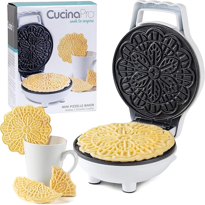 CucinaPro Pizzelle Maker 2 Pack Set– Nonstick Pizzelle Baker & Mini Italian Waffle Iron Press, Easy to Use Duo for Thin Crisp Cookies & Unique Dessert Treats, Gift Bundle for Home, Kitchen Must Have