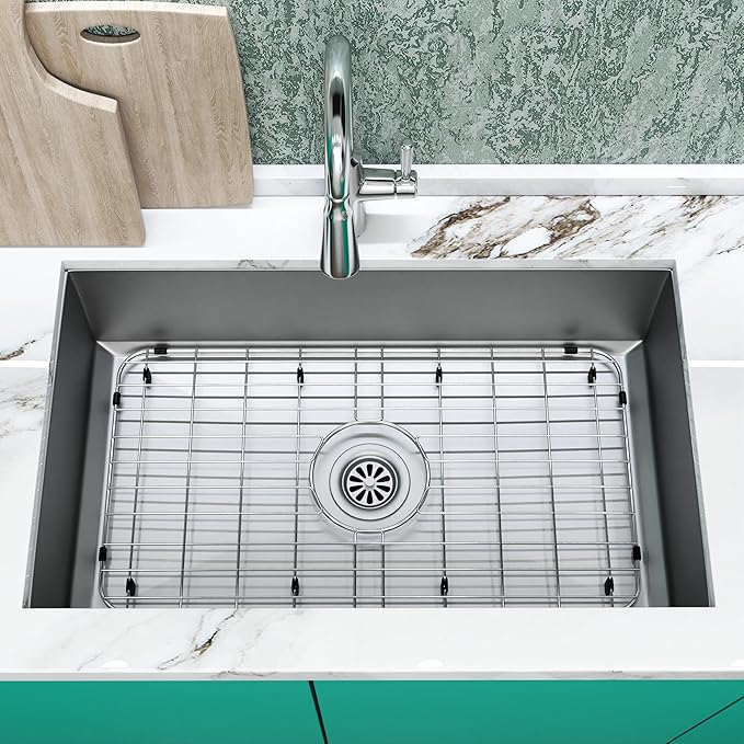 26" x 14" Sink Protector for Kitchen Sink - Stainless Steel Kitchen Sink Rack for Bottom for Sink - Sink Mat - Sink Drying Rack - Kitchen sink protector - Farm Sink Rack for Bottom of Sink