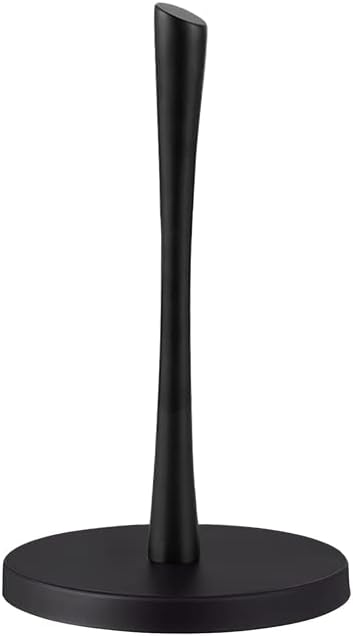 Paper Towel Holder countertop, Free-Standing Kitchen roll Holder for Kitchen Bathroom, Paper Towel Holder Stand Dispenser with Stainless Base Fits Standard (Black)