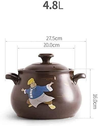 Ceramic Casserole Stockpot, Clay Pot for Cooking, Casserole Dishes Pot Casserole with Lid for Ceramic Pot Stew Pot Home Soup Pot Chicken Steamer Pot Healthy Stew Pot Dinner, Kitchen (Size : 6L) ()
