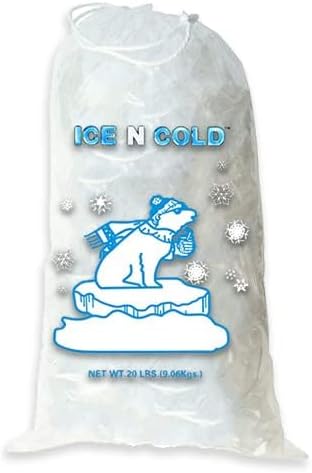 Ice Bags with Drawstring Closure | 20lb, 300ct/cs | 50 mic Thickness | Portable Storage and Freezer Keeper