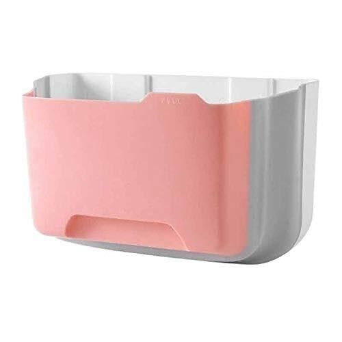 Hanging Trash Can, Kitchen Garbage Bin Waste Bins, Trash Can Kitchen Cabinet Door Wall Mounted Folding Waste Bin Kitchen Cabinet Door Hanging Trash Can Home Mounted Folding Storage Bin ( Color : A )