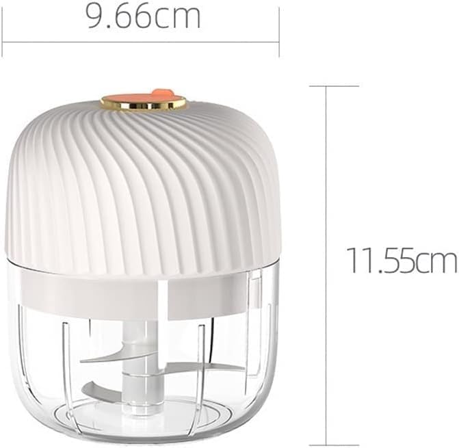 250ml Electric Garlic Chopper, Mini Food Processor Masher Crusher, Garlic Grinder with USB Charging for Onion Ginger Vegetable Pepper Spice Meat (Gray : White)