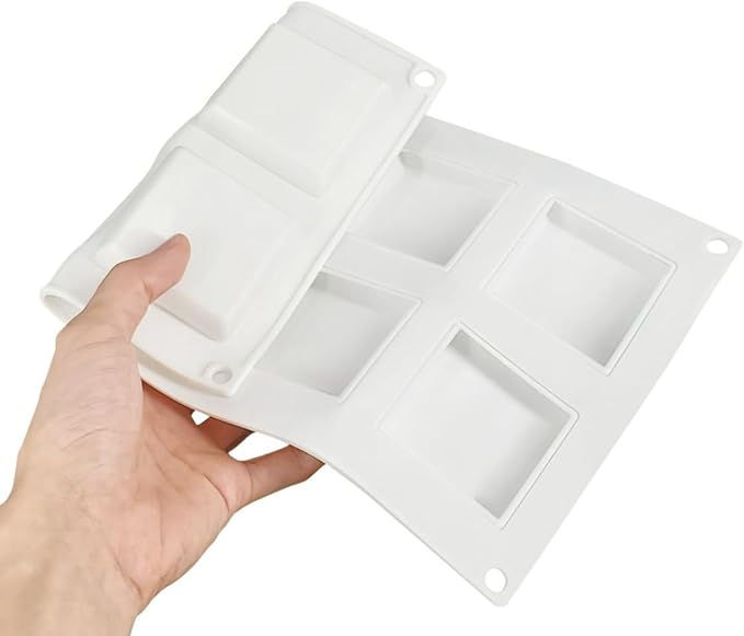 Silicone Mold for Baking Cakes,Soap Molds,Flower Shape Silicone Molds for Homemade French Dessert Mold for Pastry Chocolate,Jelly Chocolate Mold ＆ Ice Cube Tray (F_ Square)