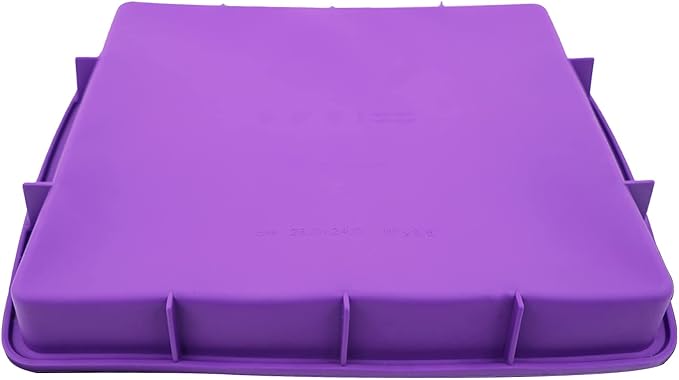 Lmaray 11 x 9.5 Inch Purple Silicone Baking Pan, Safe, Durable, Easy Cleanup, Microwave and Oven Safe