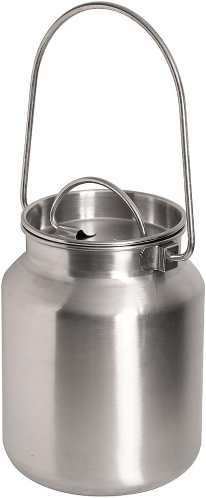 Lindy's Stainless Steel Seamless 1-Gallon Milk Jug, Milk Can, Milk Pail, Anti-Leak Liquid Storage Container with Tight Lid and Long Swivel Handle