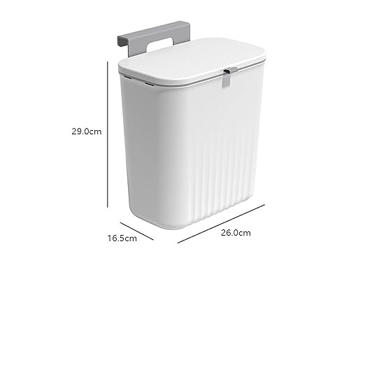 Hanging Trash Can, Kitchen Garbage Bin Waste Bins, Kitchen Hanging Trash Can with Lid Wall Mounted Kitchen Trash Can for Cabinet Door Recycling Trash Basket (Color : B)