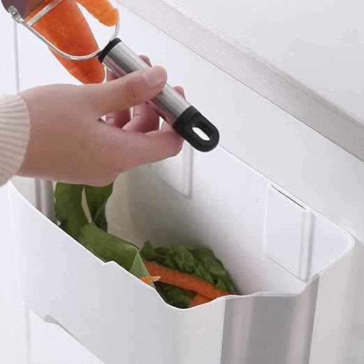 Hanging Trash Can, Kitchen Garbage Bin Waste Bins, Trash Can Kitchen Cabinet Door Wall Mounted Folding Waste Bin Kitchen Cabinet Door Hanging Trash Can Home Mounted Folding Storage Bin ( Color : B )