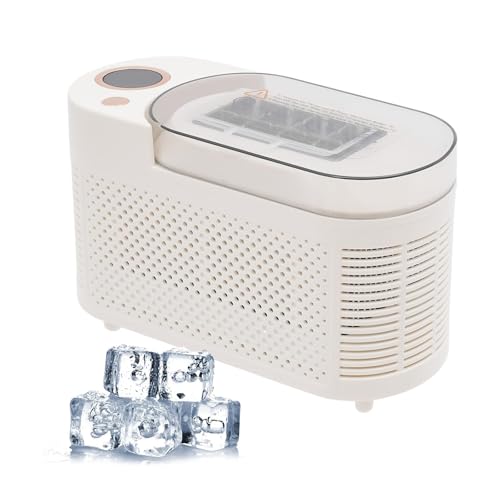 Portable Ice Maker, 8 Cubes in 10 Mins, Dual Power DC 12V & AC, Compact Countertop Machine for Home Office Camping Car, Purple