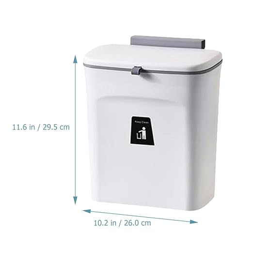Hanging Kitchen Compost Bin 9l with Inner Bucket Sealed Plastic Trash Can with Lid for Indoor Food Waste Storage Wall-Mounted Household Garbage Container